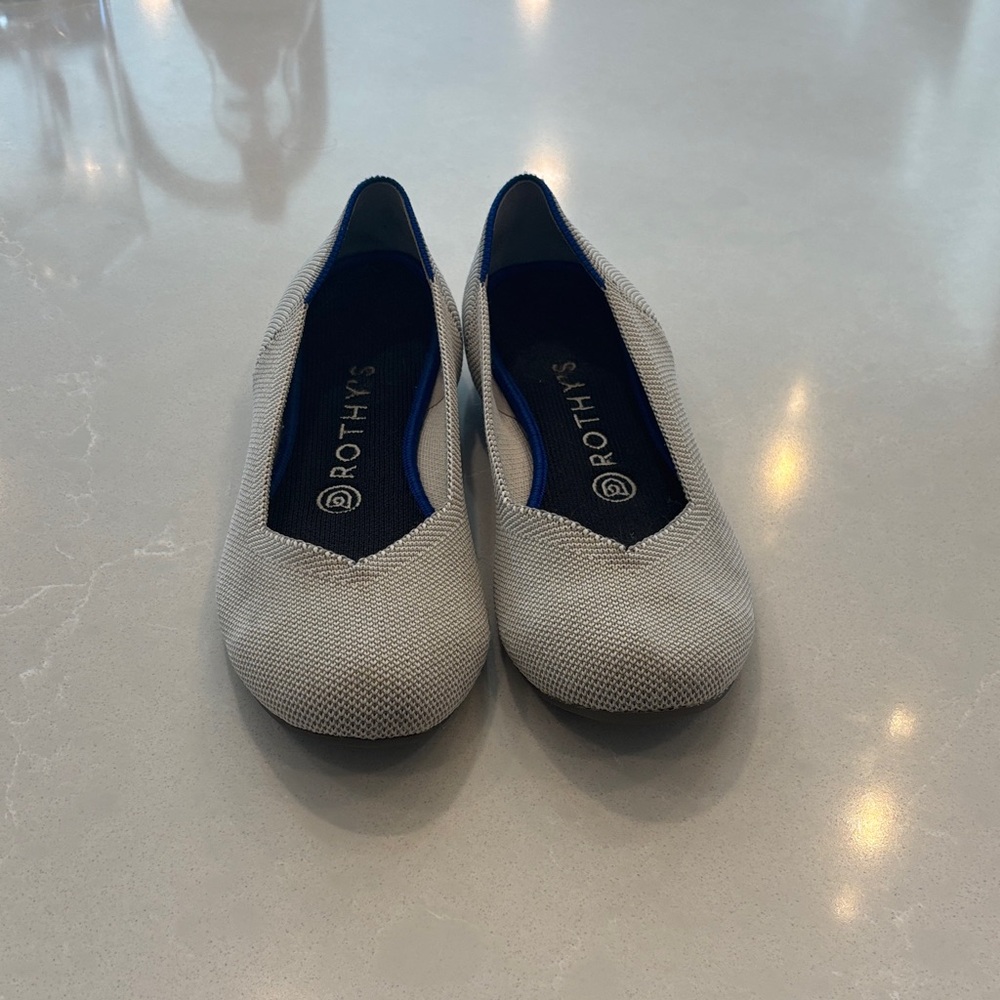 Rothy's Women's Light Gray Flats - Size 7.5